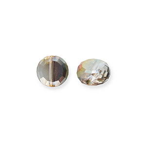 Top faceted beads Silver-AB Coating