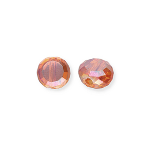 Top faceted beads Flame Orange-AB Coating