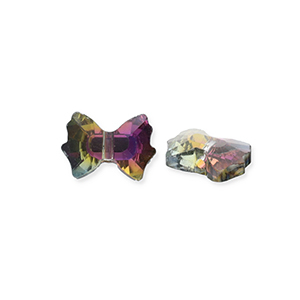 Fashion faceted beads bow Anthracite-AB Coating