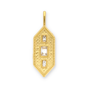 Stainless steel charms hexagon Gold-Transparent