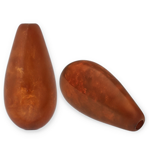 Polaris Elements drop shaped beads Polmo Copper Brown
