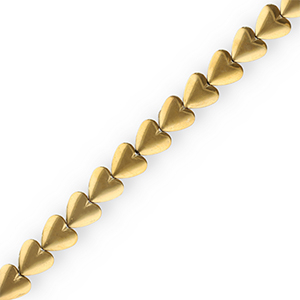 Round hematite beads heart Gold