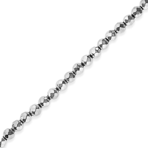 Round hematite beads round 6mm faceted cut Silver