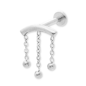 Stainless steel ear piercing arch with spheres Silver
