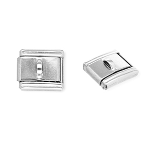 Stainless steel charms for italian bracelet with loop Silver