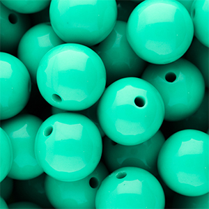 20 mm DQ acrylic beads shiny Cabbage Green 13-5714 TCX