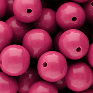 16 mm DQ acrylic beads shiny Rose Violet 17-2624 TCX
