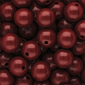 14 mm DQ acrylic beads shiny Salsa Red 18-1657 TCX