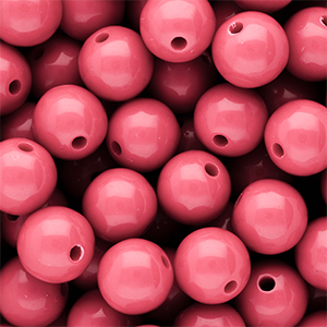 14 mm DQ acrylic beads shiny Pink Lemonade 16-1735 TCX