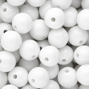14 mm DQ acrylic beads shiny Snow White 11-0602 TCX