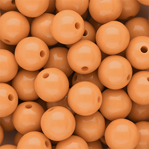 12 mm DQ acrylic beads shiny Chamois Orange 15-1145 TCX