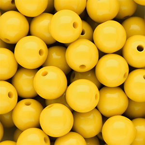 12 mm DQ acrylic beads shiny Vibrant Yellow 13-0858 TCX