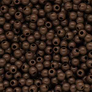 4 mm DQ acrylic beads shiny Cappuccino Brown 19-1220 TCX