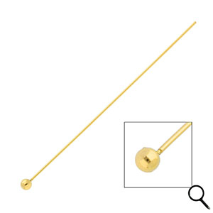 BY31&reg; Stainless steel findings headpins with ball 70mm Gold