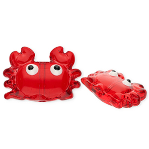 Handmade glass beads crab Transparent Red-White-Black
