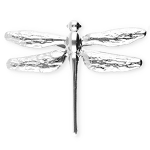 Stainless steel statement brooches dragonfly Silver