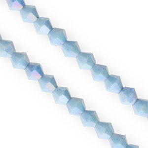 Top faceted beads bicone 6mm Blue-AB Coating