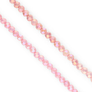 Round top faceted beads 4mm Azalea Pink-AB Coating