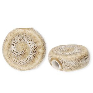 Beads ceramic fossil Sand Beige