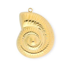 Stainless steel charms shell Gold