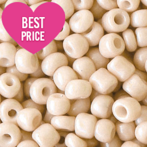 Glass seed beads 6/0 (4mm) Latte Beige