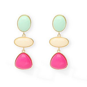Trendy earrings&nbsp;/&nbsp;earpins with stainless steel post Gold-Mint Green-Off White-Hot Pink