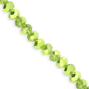 Top faceted beads 8x6mm disc Green-Pearl Shine Coating