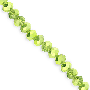 Top faceted beads 6x5mm disc Green-Pearl Shine Coating