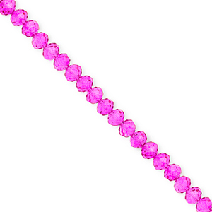 Top faceted beads 4x3mm disc Fuchsia Pink