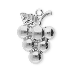Stainless steel charms grapes Silver