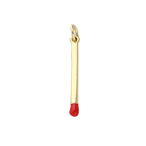 Brass TQ metal charms matchstick Gold-Red