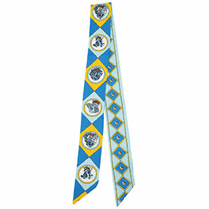 Bandana scarf with dogs Blue-Light Blue-Orange