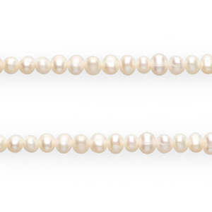 TQ Freshwater pearls vertical threading hole 5mm Natural White