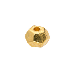 DQ European metal beads hexagon Gold (Nickelfree)