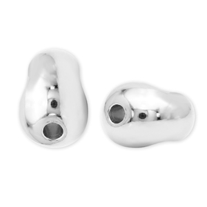 DQ European metal beads peanut Antique Silver (Nickelfree)