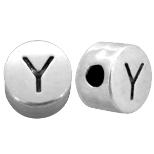 DQ European metal letterbead Y Antique silver (nickel free)