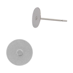 Stainless steel earrings for 12mm cabochon Silver