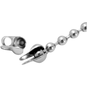 Stainless steel end cap for ball chain 2mm Silver