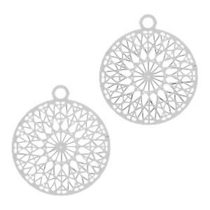 Bohemian charm with ring 13 mm Silver
