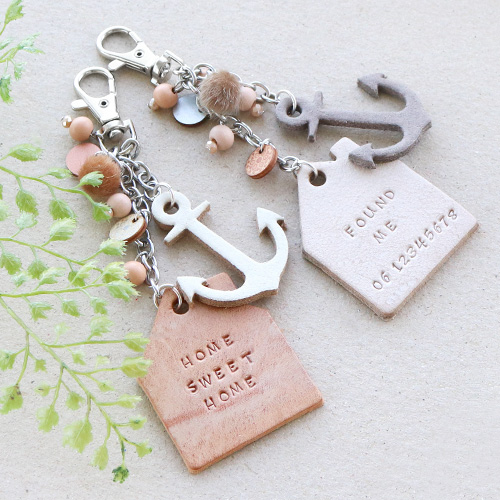 Timeless keychains with Designer Quality European leather house and anchor pendants