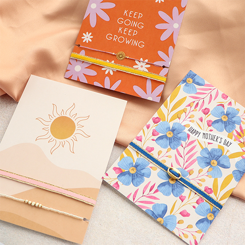 Colourful ribbons and own design jewellery cards