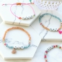 Quote jewellery with letter beads metal look and colourful details