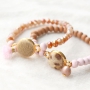 Fluffy jewellery with faux fur cabochons, faceted beads, wooden beads, settings and Cuoio bracelets