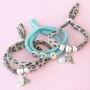 Trendy and universal bracelets of stitched elastic Ibiza ribbon