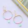 Trendy earrings and bracelets with mini tassels, DQ European metal charms and lobster clasps