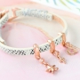 Bracelets with matching earrings of Designer Quality metal, genuine DQ European leather, ImpressArt and faceted beads