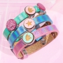 Kids inspiration with holographic Cuoio bracelets and unicorn details!