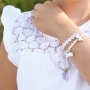 Cheerful kids necklaces and bracelets with colourful unicorns
