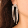 Sparkly bracelets and earrings with rhinestone chain