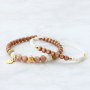 Amazing earrings and bracelets in warm colours made of new Polaris Elements beads